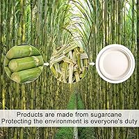 Vista 7 de Green Earth - Plato de papel de 9.0 in sin bagazo natural (fibra de caña de azúcar), biodegradable, compostable (500 platos desechables)