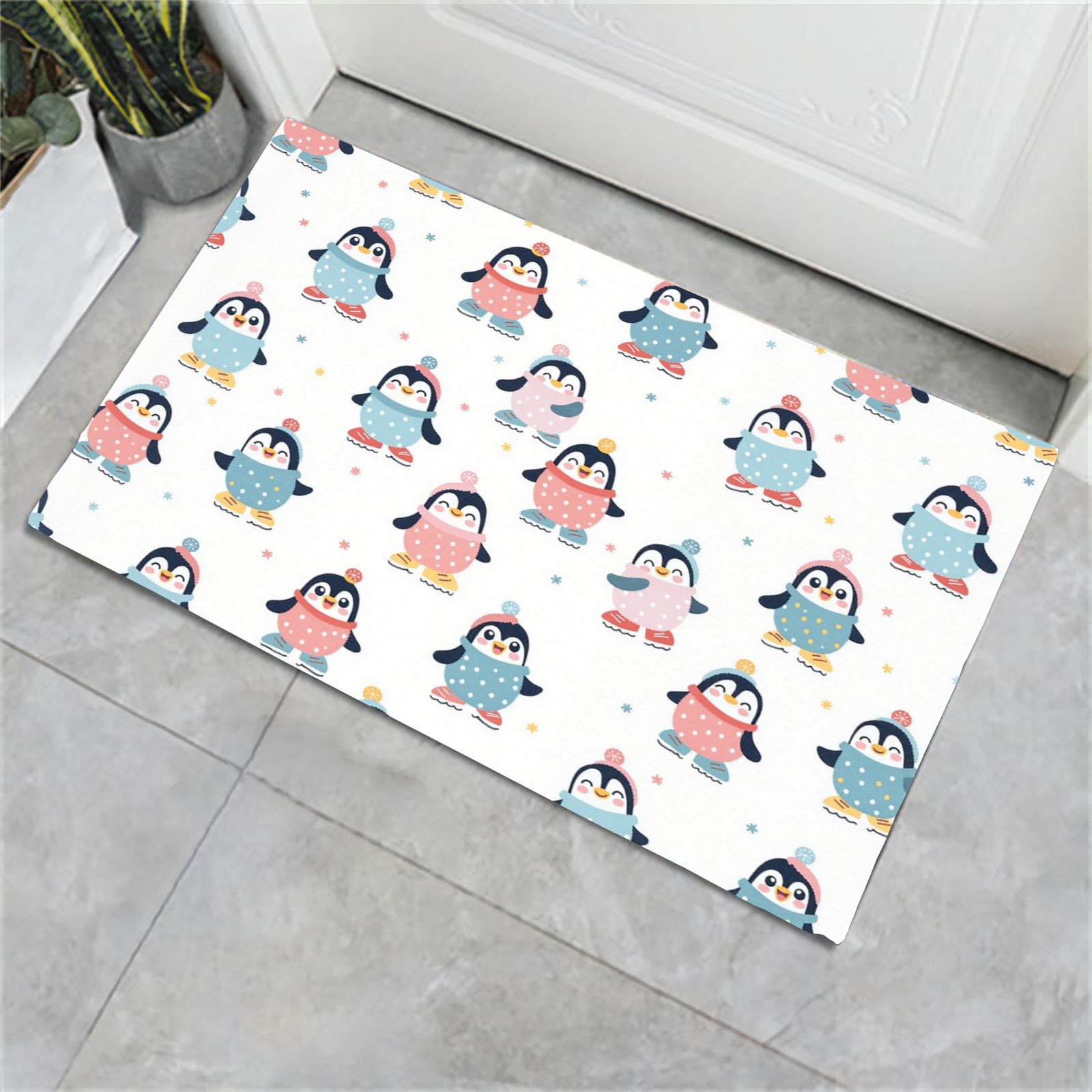 Tapis d'entrée de cuisine anti-boue grand paillasson 80x120cm mignon