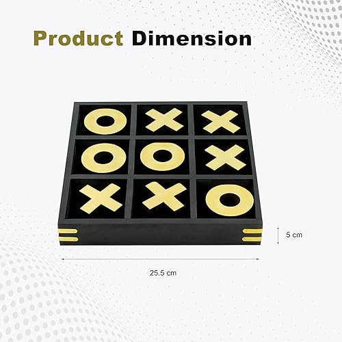 Miniatura 5 de Juego de mesa grande y elegante de alta calidad de Tic Tac Toe de 10 pulgadas | Juego de rompecabezas de madera | Decoración de madera y juegos de