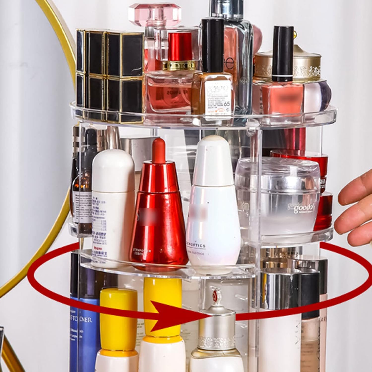 Fransande Makeup Organizer, 360 Degree Rotating Cosmetic Organiser - Image 3