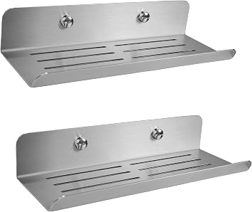 DELTAHOME Paslanmaz  elik 2 Adet 24cm Banyo Du  Raf  D zenleyici -SET - V DALI MONTAJ - inox