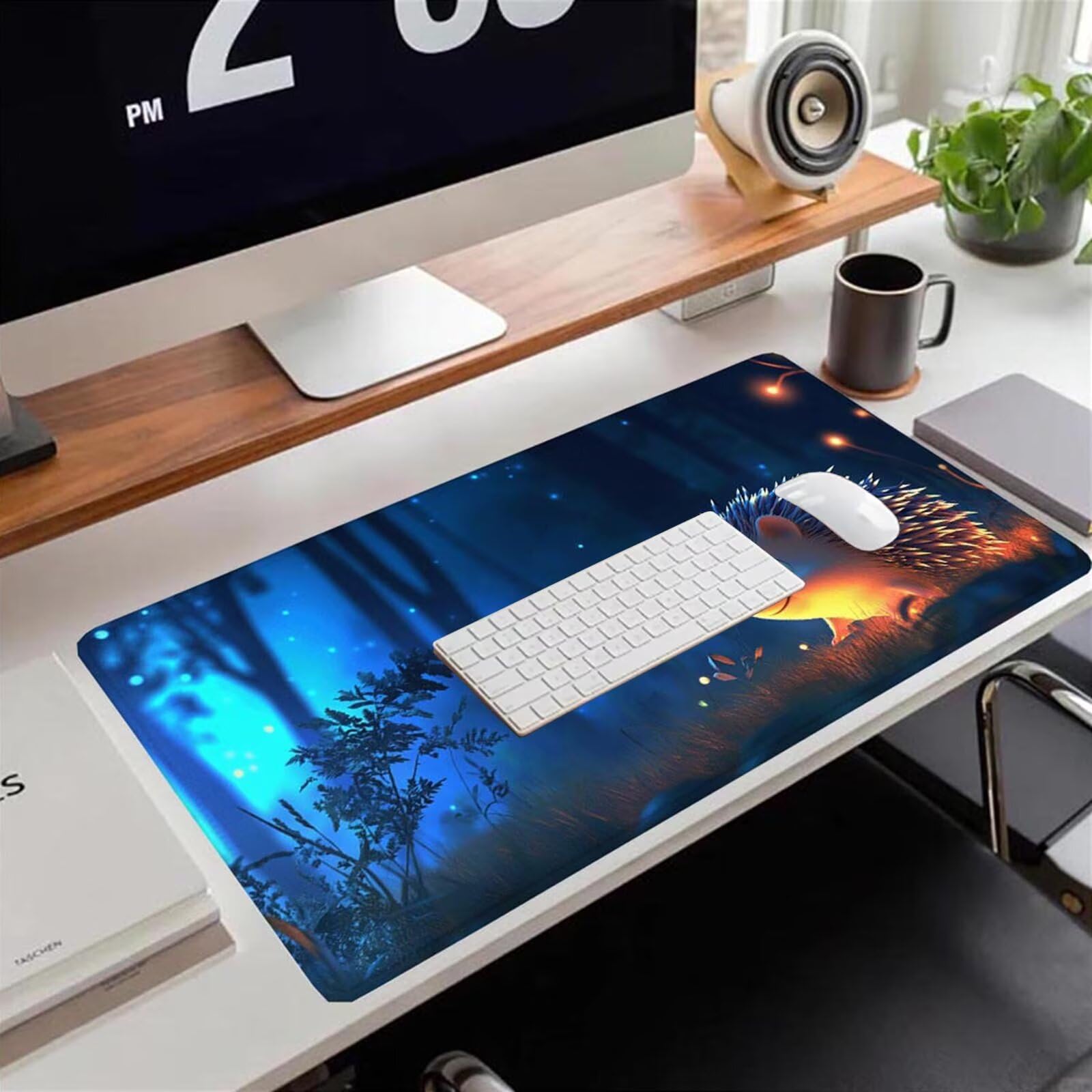 Gamingowa podkładka pod mysz 1200 x 600 x 3 mm, XXL, wodoszczelna, odporna na ścieranie, z przyszytymi krawędziami, niebieska, podkładka na biurko, poprawia prędkość i precyzję, do komputera, laptopa