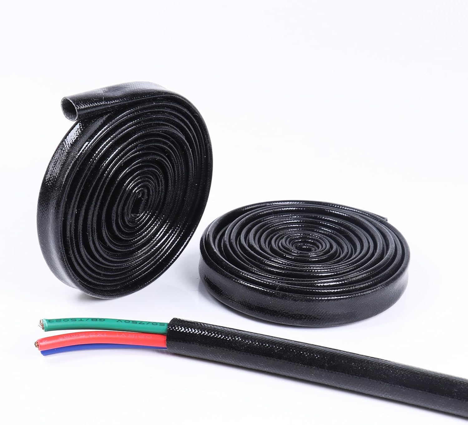 Silicone Fiberglass Cable Sleeve - Waterproof, Insulation and Cord Protector High Temp Heat Shield Sleeve Wire Tube (3/8'' - 18Foot)