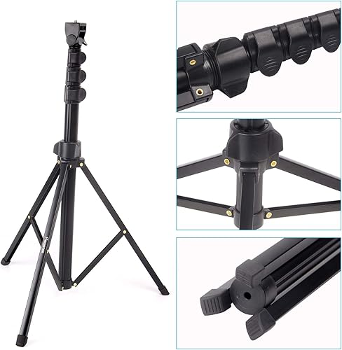 Miniatura 4 de Regetek Paquete de 2 Soporte de luz de 68 pulgadas 5.6 pies de aluminio para fotografía fotográfica Soporte de trípode para estudio Relfectors
