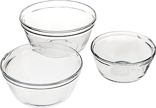 Anchor 3-Piece Glass Mixing Bowl Set, Clear