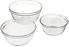 Anchor 3-Piece Glass Mixing Bowl Set, Clear