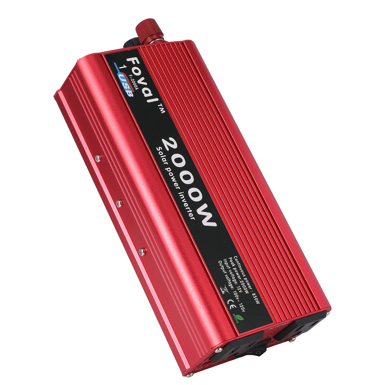 KSTE Inverter 12V 110V Automatique 2000W - Convertisseur DC à AC Power Avec Deux Sorties Pour Usage Maison, Voiture et Extérieur
