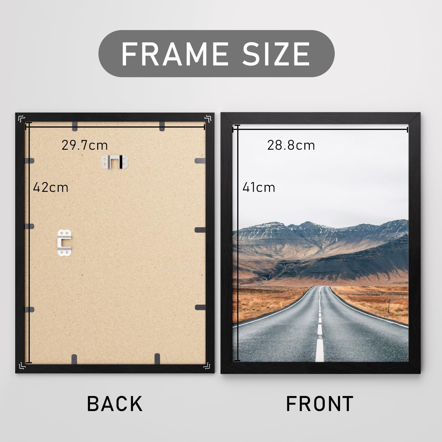 Zueyunstoo A3 Picture Frame with Removable A4 Mount, Pack of 3 Black A3 Poster Frame - Image 2