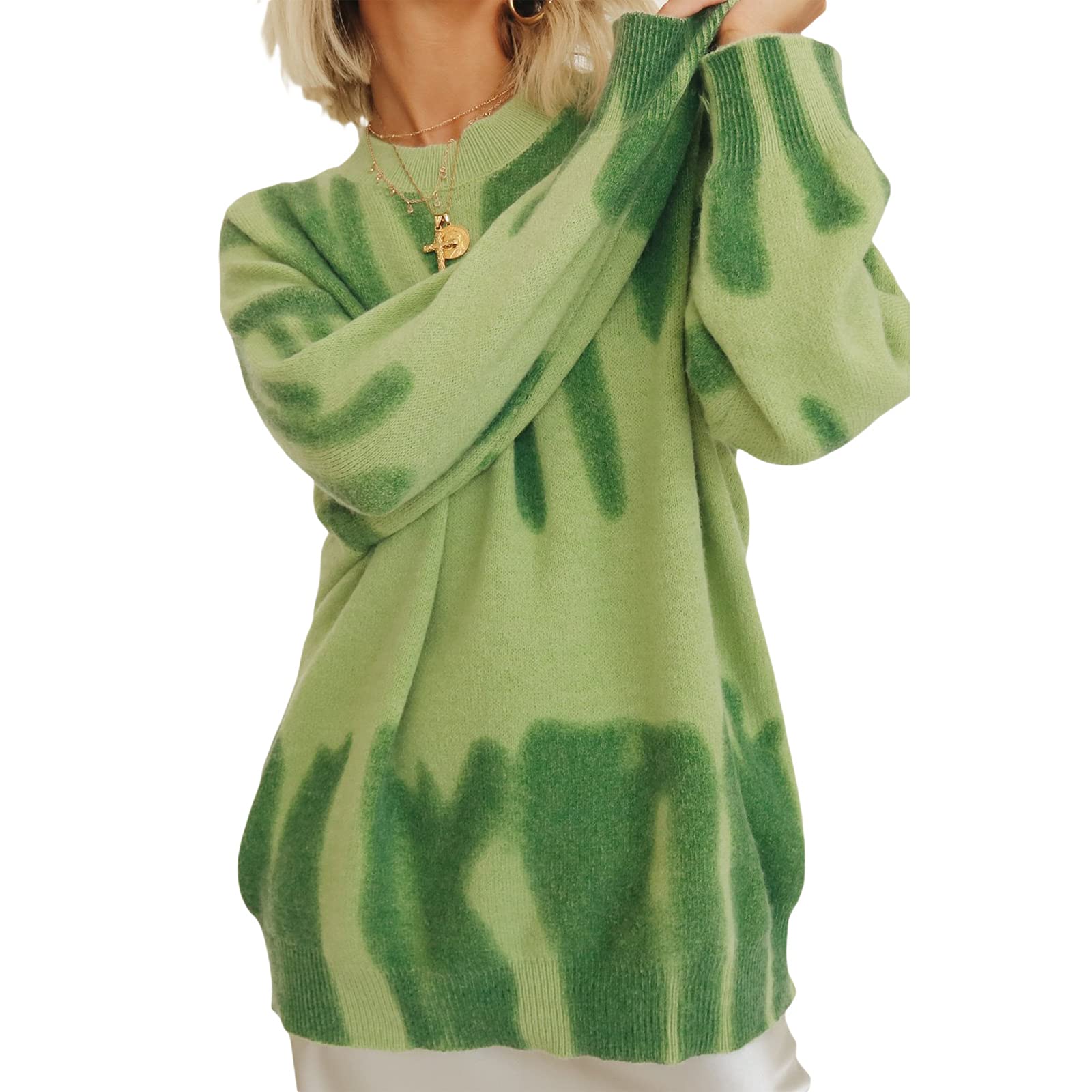 Women Fashion Japanese Harajuku Style Oversize Pullover Tie Dye