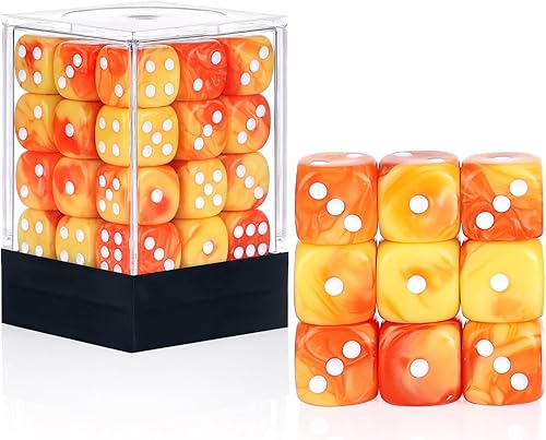 Miniatura 135 de Juego de 36 dados mini de 0.472 in, 6 caras, juego de dados con patrón de perlas, 6 dados estándar para Yahtzee, Bunco o enseñanza de matemáticas