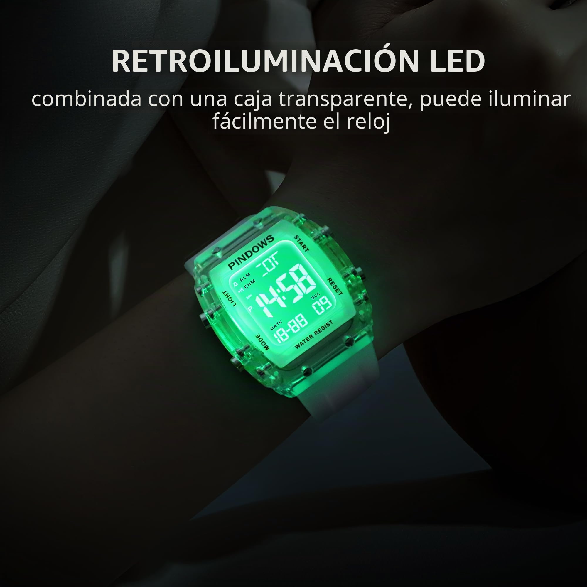 PINIDOUS Mujeres Relojes para Mujeres Reloj para Adolescentes Estudiantes Relojes Deportivos Digitales Impermeables con Alarma Cronómetro Cuenta atrás Timbre horario Función Luz de Alto Brillo