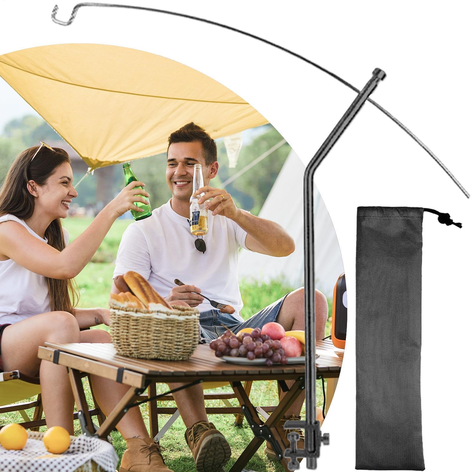 Camping Leuchtenständer Faltbarer Laternenhängerständer Outdoor | Höhenverstellbarer Stützständer Outdoor-Ausrüstung für Kochen Wandern Reisende Garten Hinterhof Party und