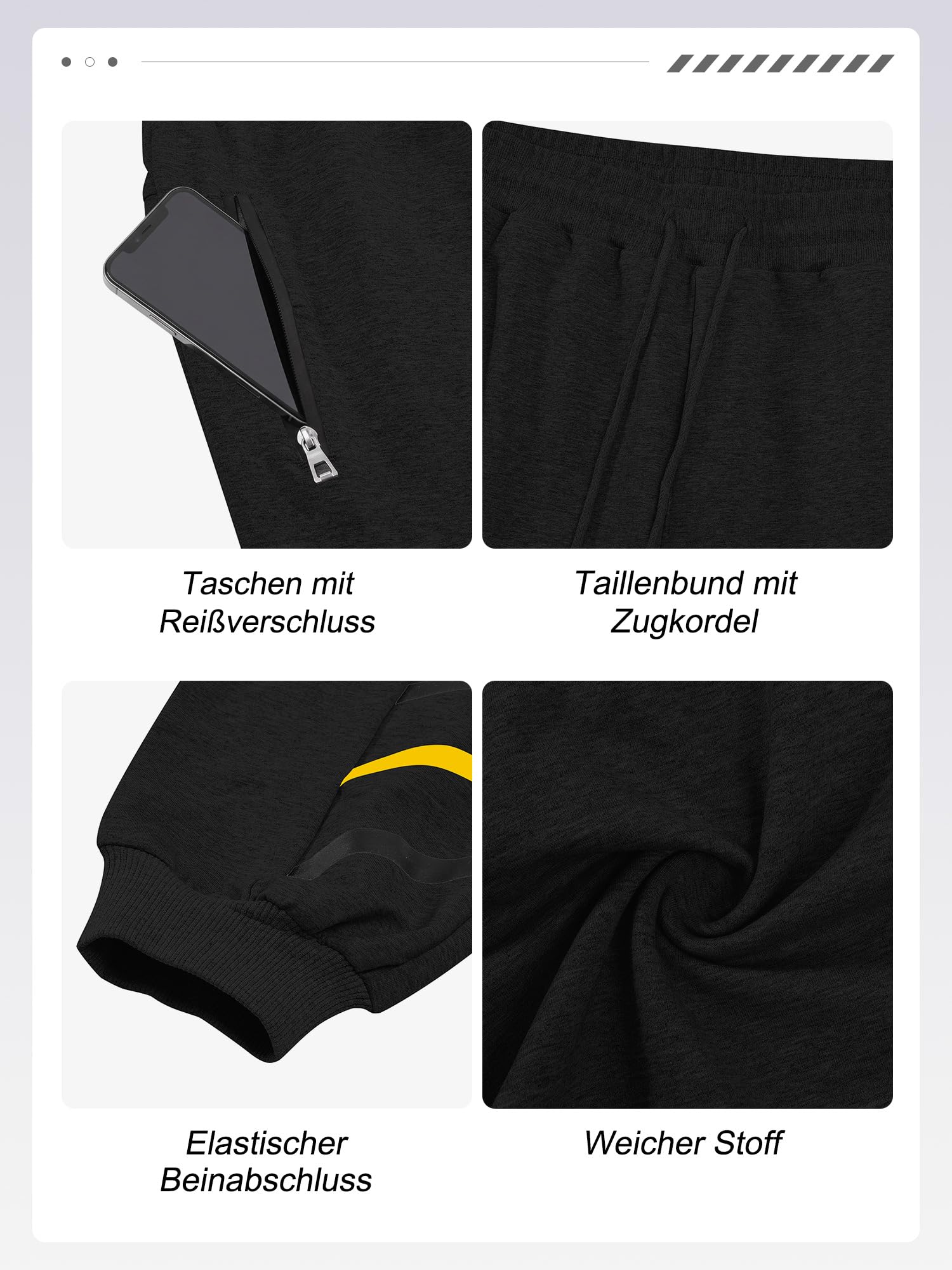 Jogginghose Herren Baumwolle Trainingshose Sporthose Herren