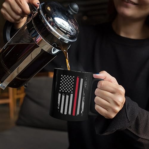 Miniatura 3 de Regalos patrióticos de bomberos con la bandera estadounidense para hombres y mujeres, regalos de primera respuesta para hombres, taza de café de