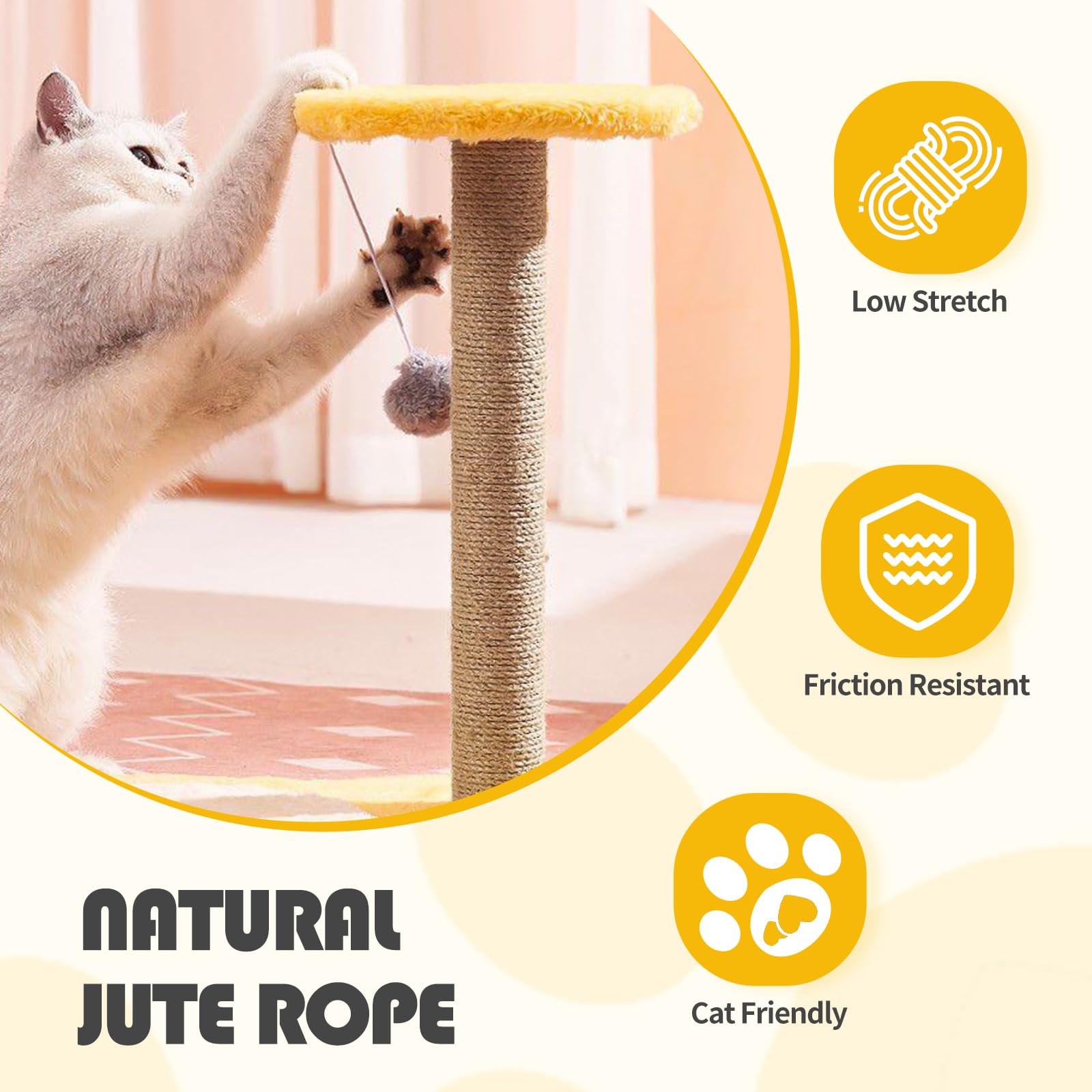 100m Natural Sisal Rope for Cat Scratching Posts - 5mm Thick, Durable & Eco-Friendly, 5mm,100m - Image 4