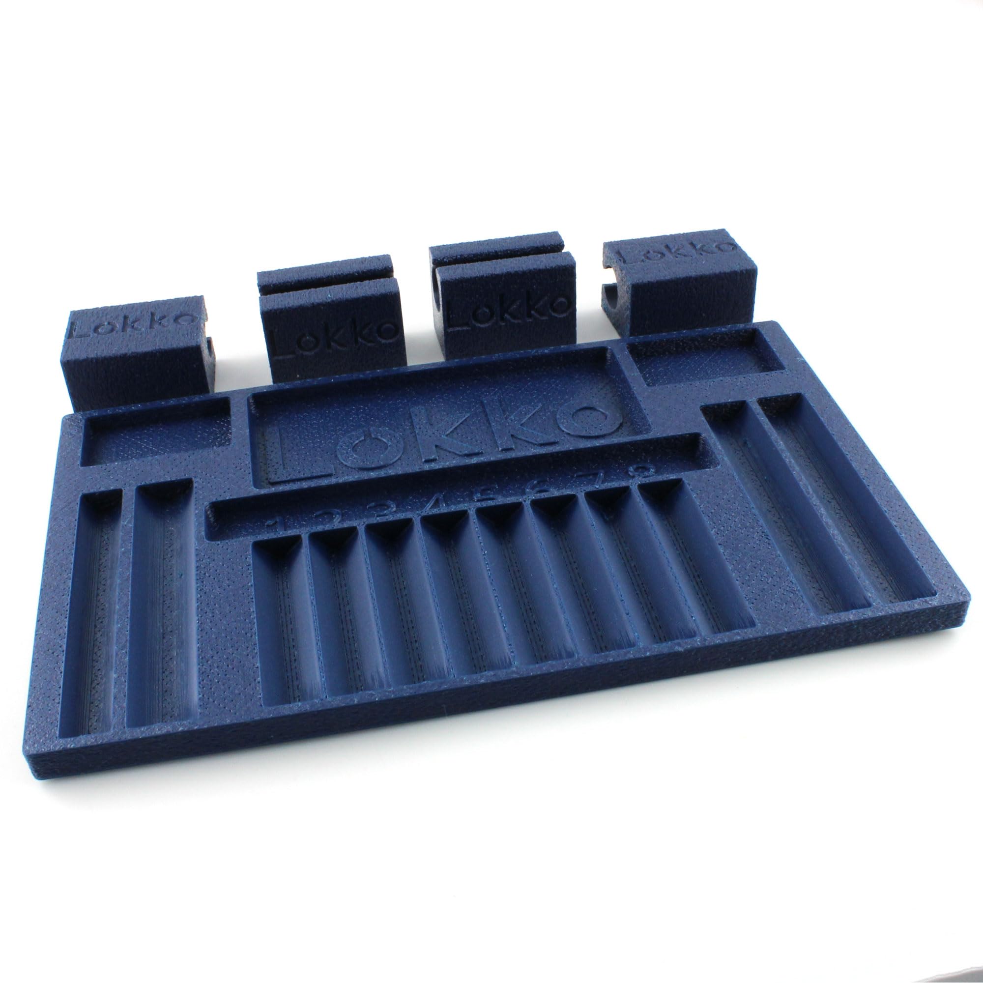 Lokko Lock Pinning Tray - Repin and Gut Locks Without Losing Parts - Metallic Blue