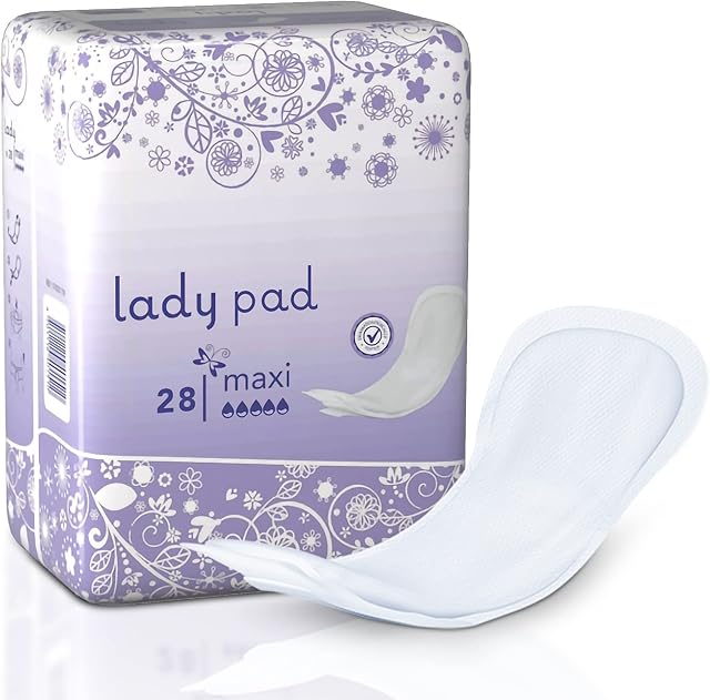 28 x Incontinence Pads Women with Adhesive Strip | Pads for Women | Bladder Weakness Pads Women | Super Absorbent & Soft and Discreet | Sanitary Pads | Maternity Pads | (1 Pack of 28)