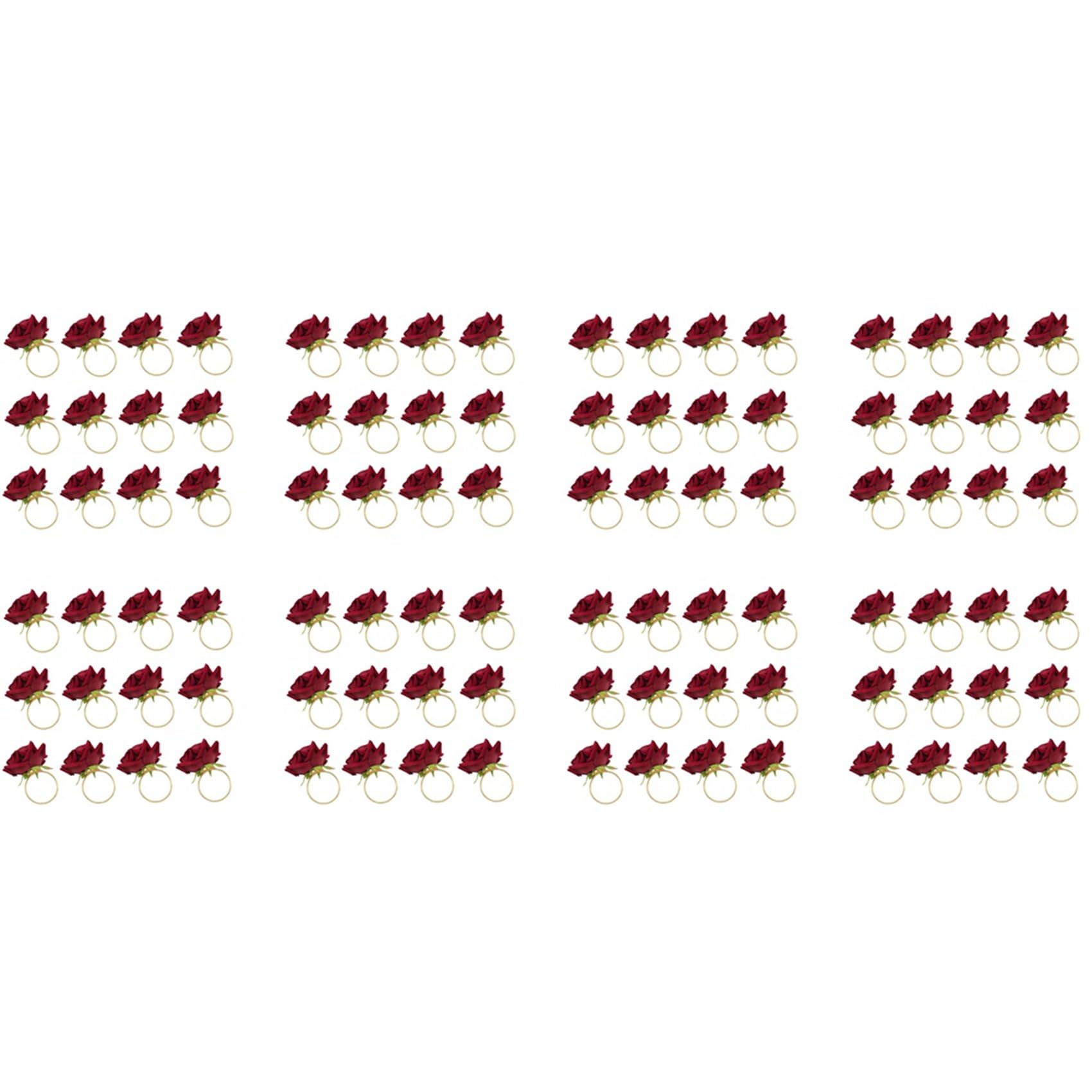 Hndhbfgrt 96 PCS Red Rose Shape Towel Buckle Napkin Ring Wedding Party Valentine'S Day Hotel Table Decor Metal Gold Napkin Holder