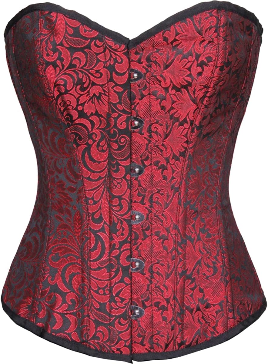 Womens Romance Red Charlene Fullbust Rear Lacing Costume Corset