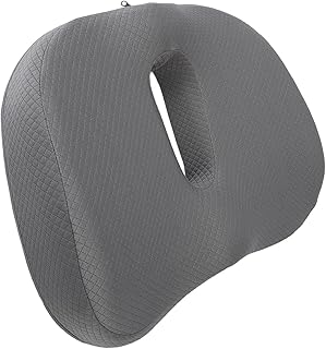 Pillow Cushion, Piles Area Zero Contact Pressure Relief Groove Design Donut Seat Cushion for Home Office Travel (Grey)