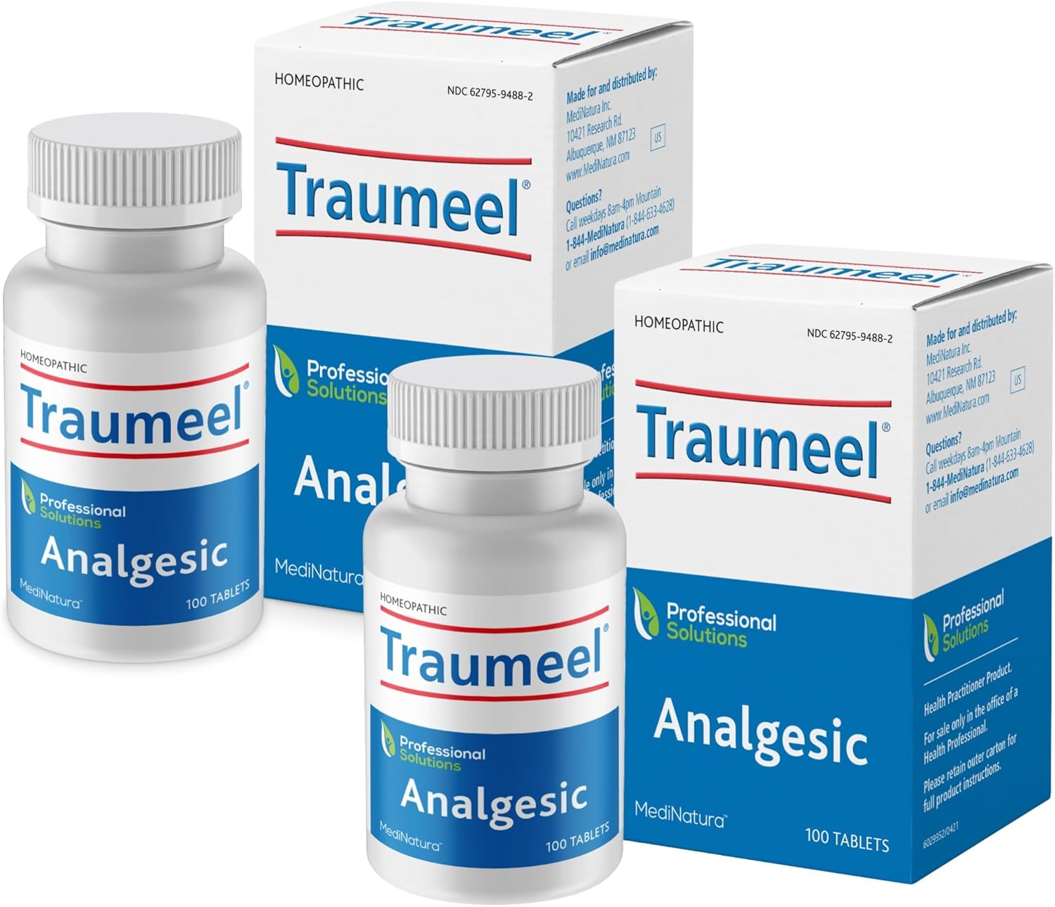 MediNatura Traumeel Arnica + 13 Natural Actives for Muscle, Joint, Back, Injury, Exercise Related Pain & Soreness - 100 Tablets (2 Pack)