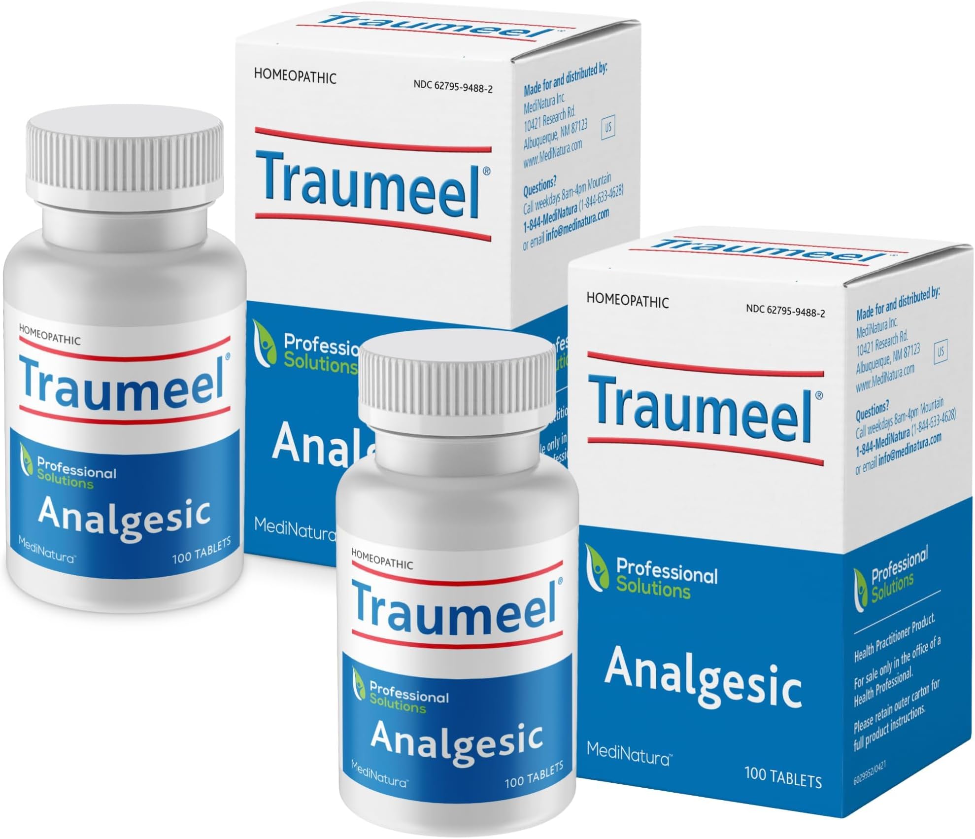 MediNatura Traumeel Arnica + 13 Natural Actives for Muscle, Joint, Back, Injury, Exercise Related Pain & Soreness - 100 Tablets (2 Pack)