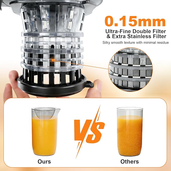 Extractor de Jugos Prensado Frío Boca Ancha 5.8 Pulgadas, Capacidad 1.7 Litros miniatura 5