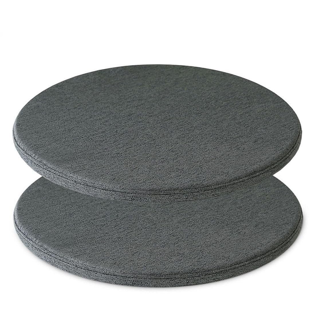 1/2/4 Packs Non-slip Chair Cushion, Memory Foam Round Seat Pad, Breathable Cotton Linen Chair Pads, Small Round Stool Seat Cushions, Floor Cushion ( Color : Dark Grey , Size : 35*35cm(2packs) )