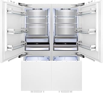 ZLINE RBIVZ-60-MB ZLINE Autograph Edition 60 Inches 32.2 Cubic Feet Panel Ready French Door Built-In Bottom Freezer Refrigerator with Water Dispensers/Ice Makers with Matte Black Accents