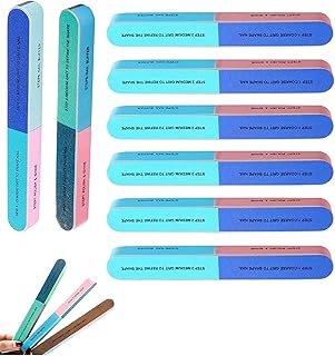 8PCS Nail Filer and Buffer, Manicure Pedicure Kit for Women, 7-Sided Nail Care Tool for Shaping Smoothing Polishing, Washa...