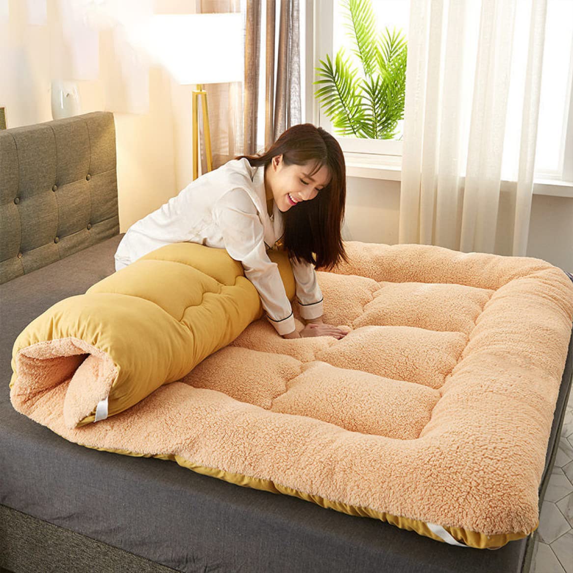 Amazon｜DGKSJ 敷きパッド ダブル 150*200 150×200cm 洗える 毛布敷き 