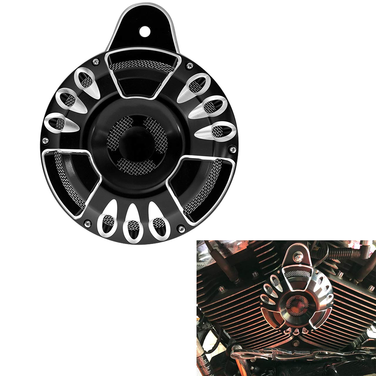 KaTur CNC Contactschakelaar Cover – Zwart Geanodiseerd – Billet Aluminium – Past Op Harley Touring Street Road Glide 2007-2013