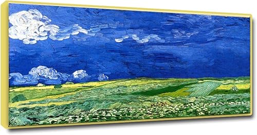Arte de pared famoso Van Gogh pinturas al óleo sobre lienzo-'Campos de trigo bajo un cielo nublado'Reproducción impresiones en lienzo y