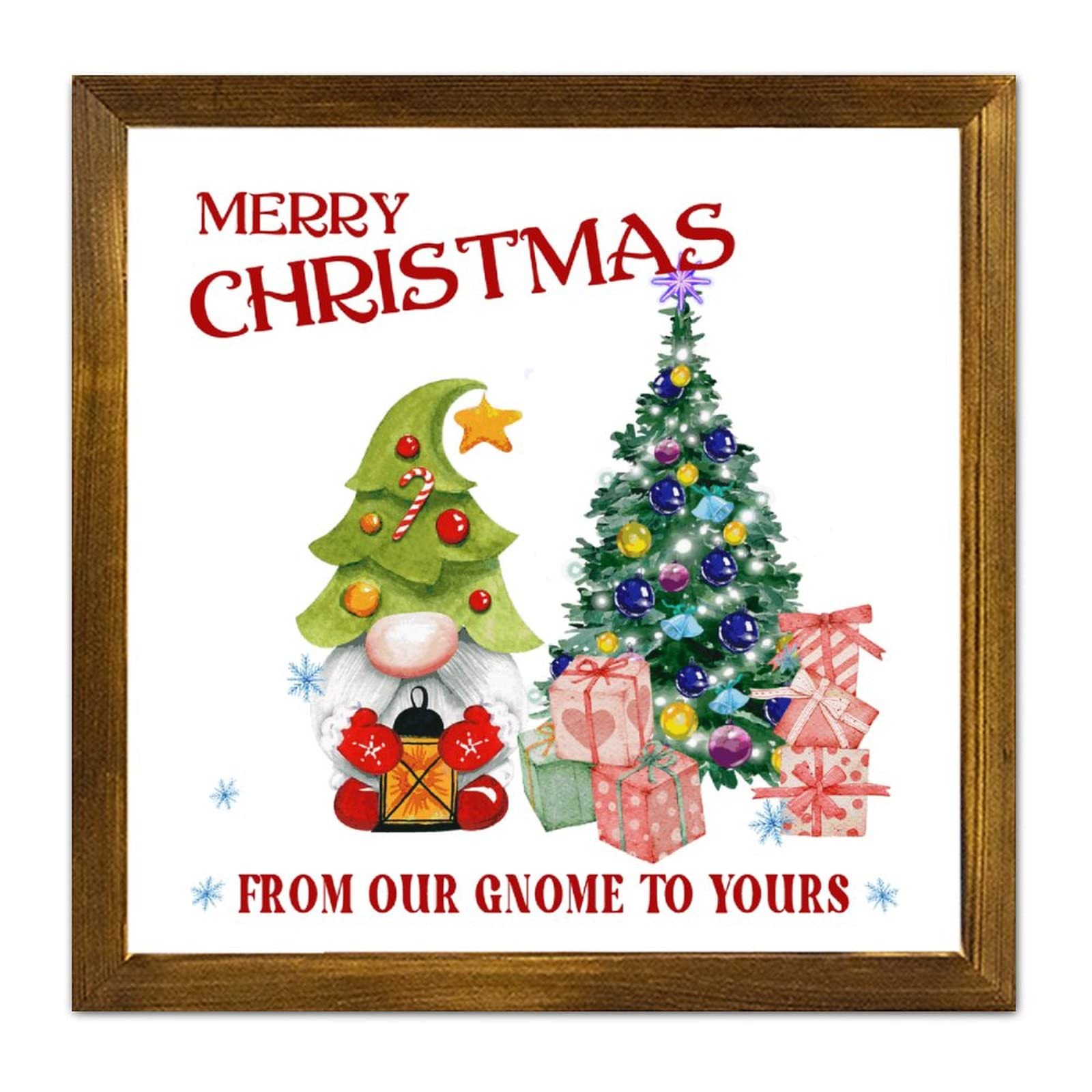 Panneau de Noël en bois déco murale amusante sapin bonhomme de neige chrétien