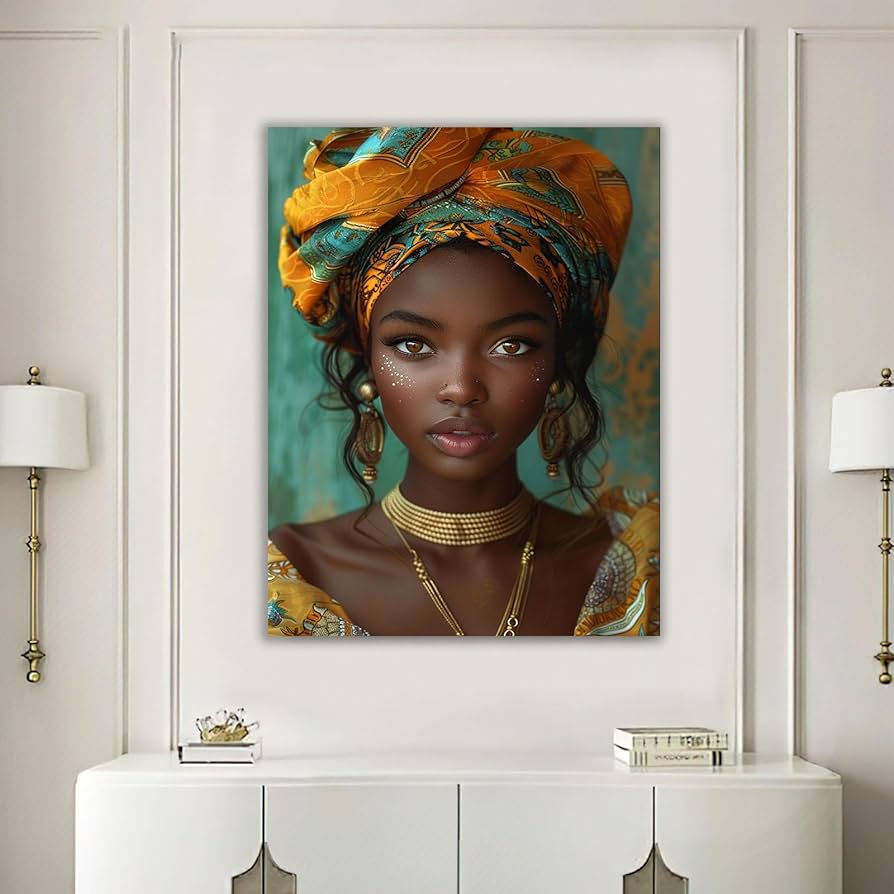 絵画　アート　美術作品　アフリカの女性 Amazon.co.jp: ZFXFHDR(へ楽ーツ) アフリカの女性 絵画 黒人女性