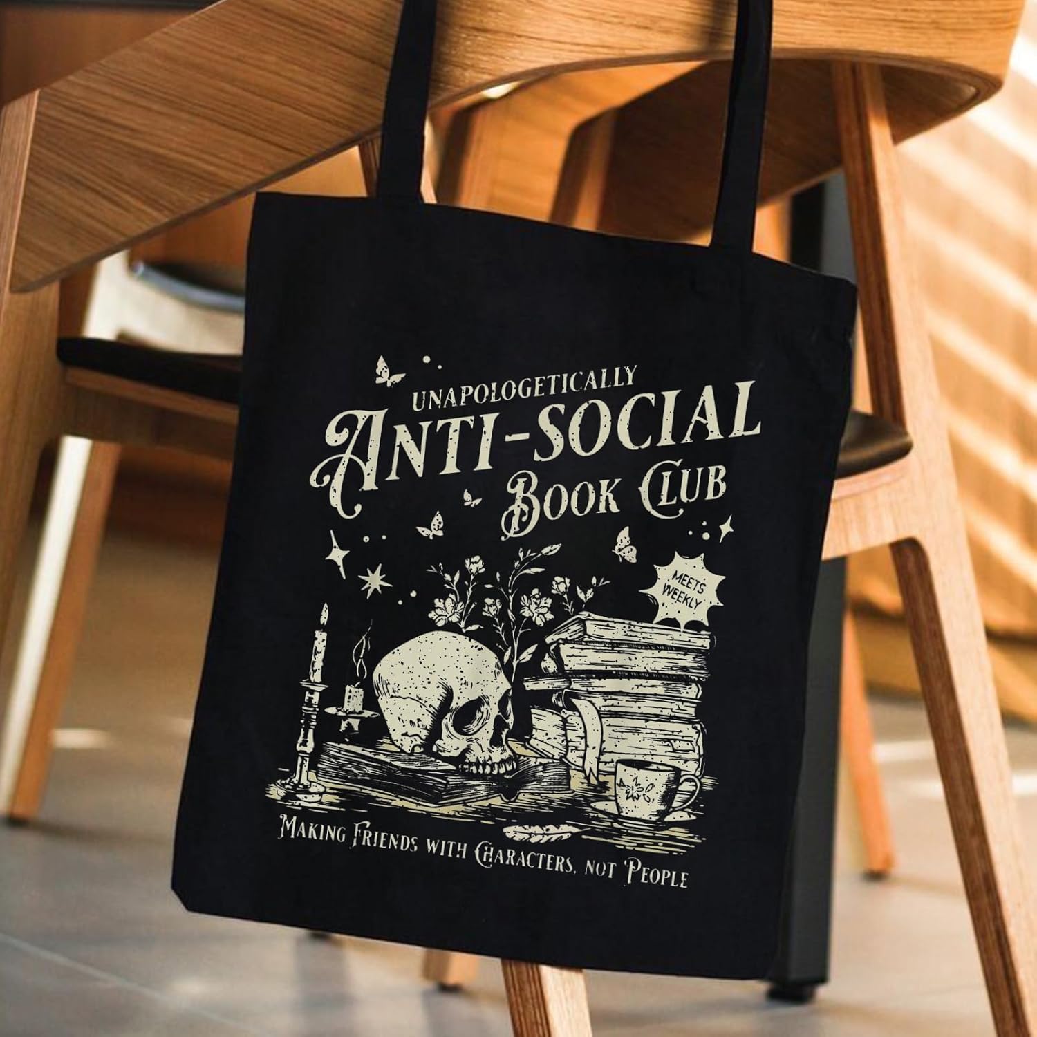 Book Lovers Gifts Cute Book Club Gifts Canvas Tote Bag for Women Reading Lovers Accessories Shopping Bag for Readers, Bookish, Author - Image 3