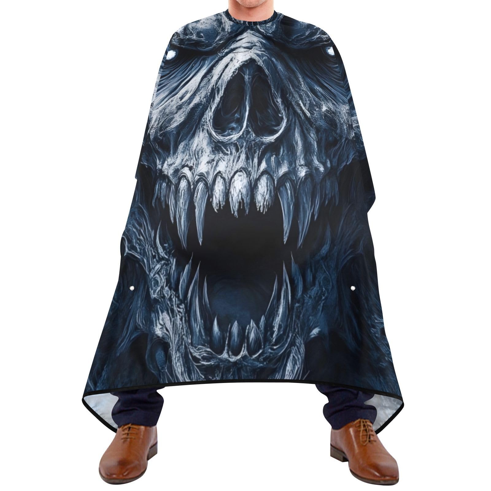 Hezely Devil Goat Head Hair Dye Cape, Barber Cape for Adults,Waterproof Salon Cape,Waterproof Hairdressing Styling Hair Cutting, 65