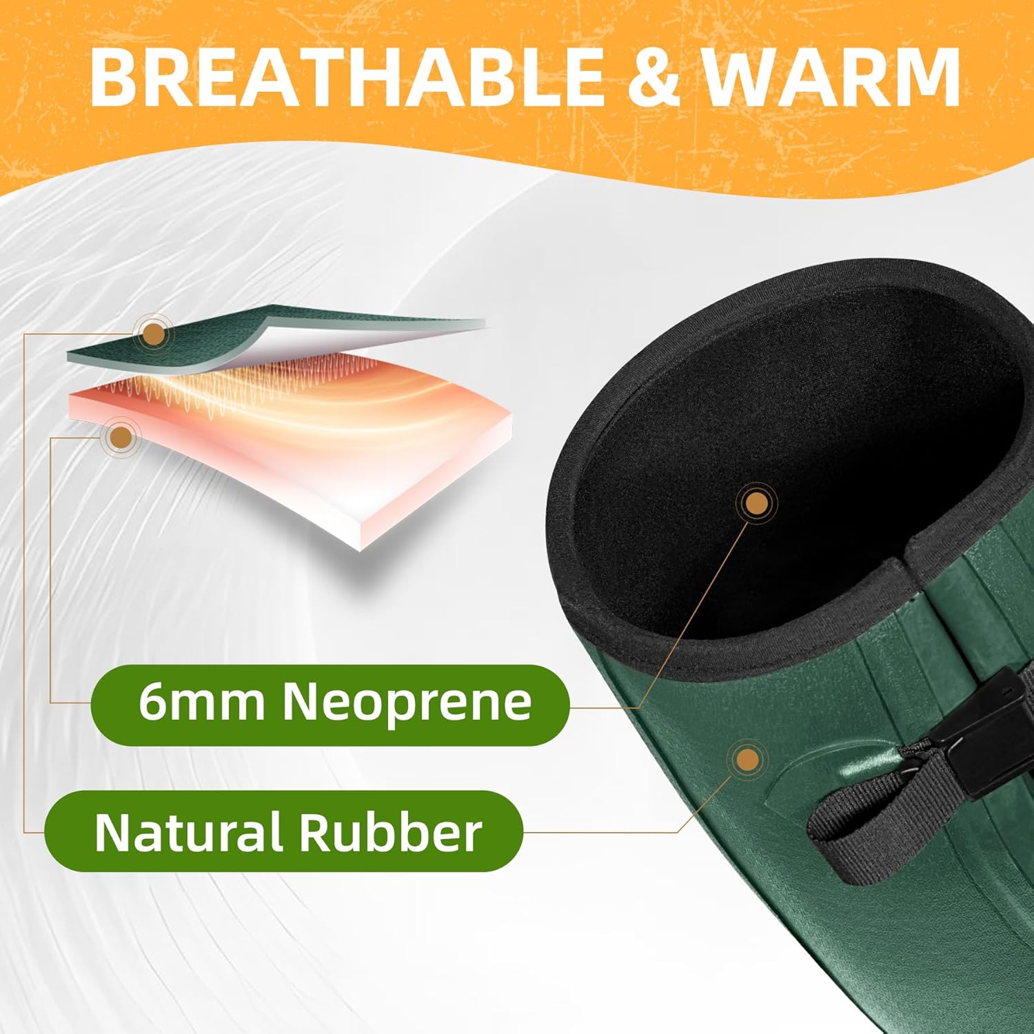 Men's Insulated Rubber Work Boots, 6mm Neoprene Waterproof Muck Mud Boots for Cold Winter & Snow - Reinforced Dual-Sole Heavy Duty Outdoor Farm, Hunting & Slush Chore Shoe - Image 7