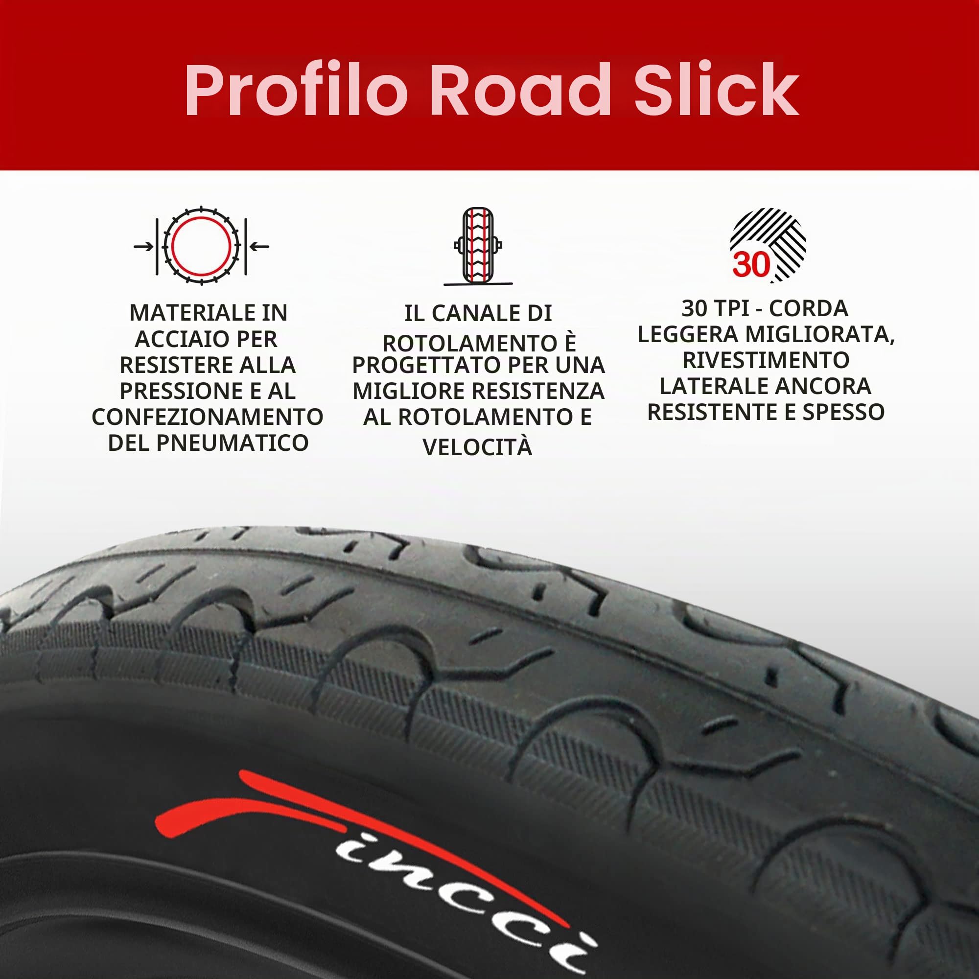 Fincci Copertoni Bici 26 26x1.25 32-559 P1159 30 TPI Pneumatico per Bici | Copertone 559 26x1.25 con Pressione 40-65 PSI e Struttura 30 TPI per Copertoni Bici Antiforatura - Set da 2
