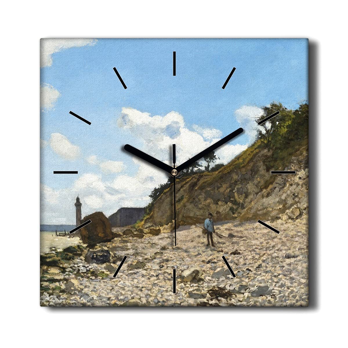Horloge Murale Toile Monet Impression Premium Salon 30x30cm