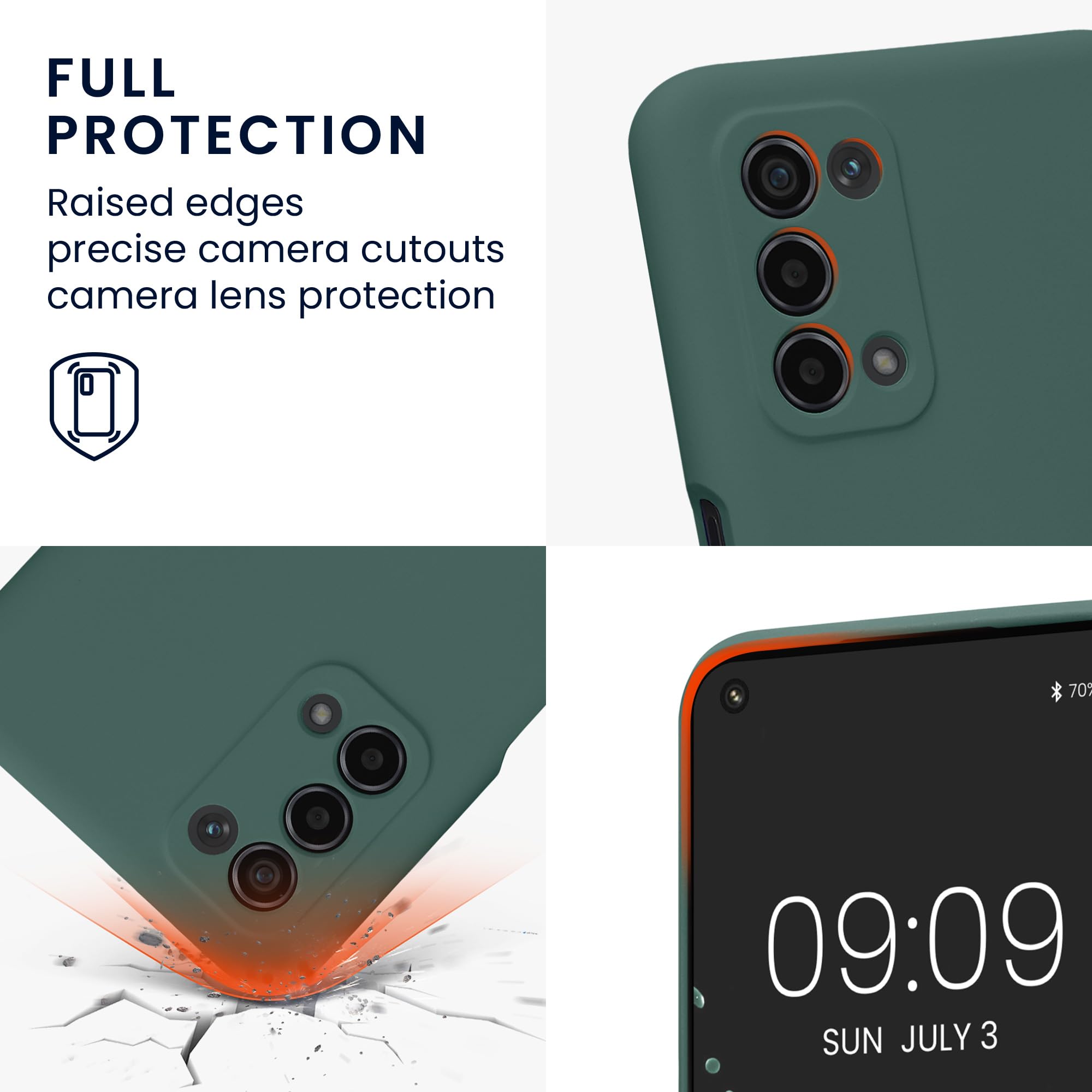 Kwmobile Coque Souple Pour Oppo A74 (5G) / A54 (5G) – Housse Fine Anti-Traces Avec Protection Appareil Photo, Gris Ardoise
