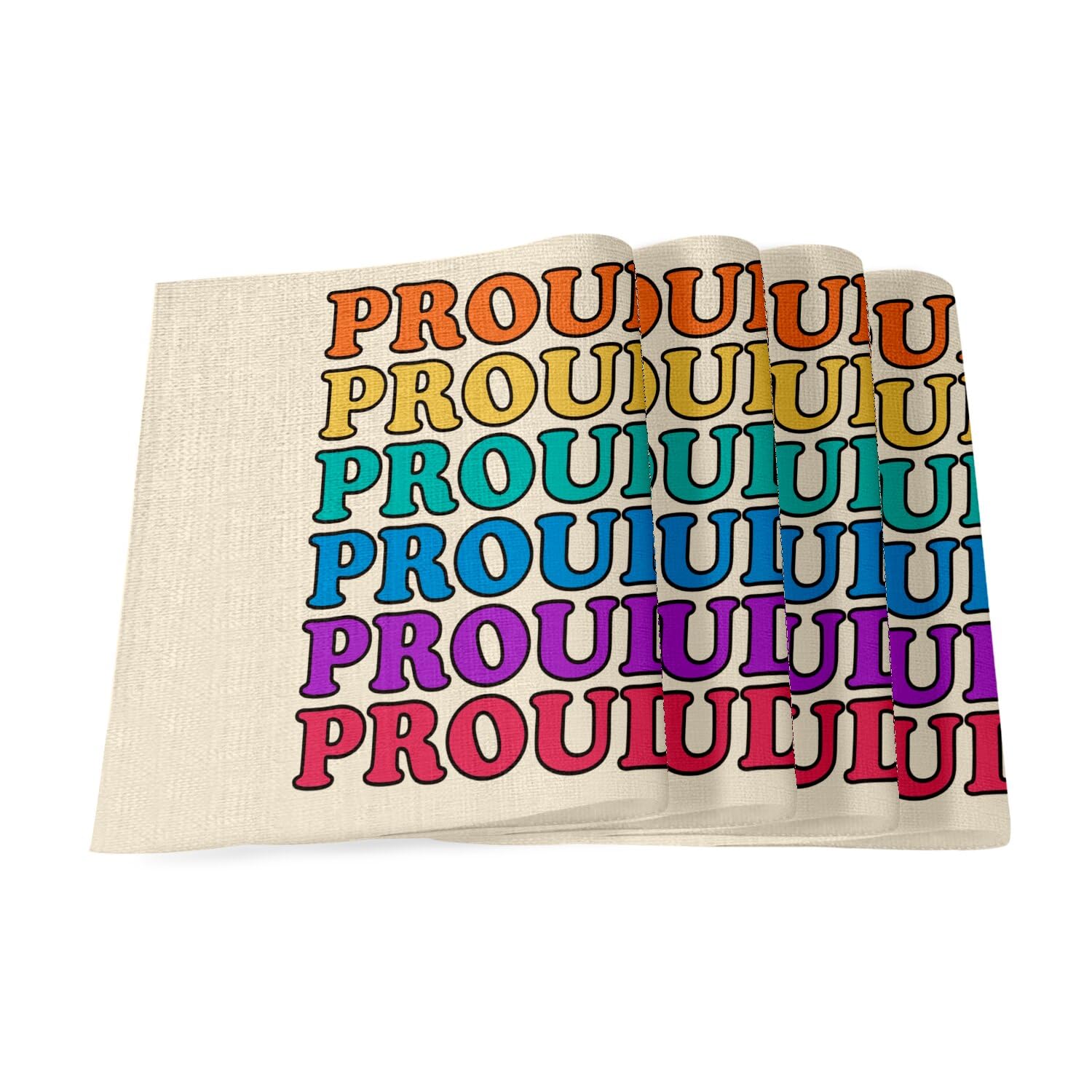 Sets de table en lin arc-en-ciel LGBT, idée cadeau originale pour crémaillère gay et queer