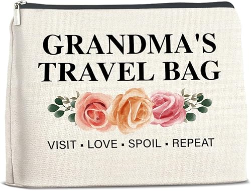 Regalo para abuela de nieta, nieto, divertida bolsa de viaje para abuela, bolsa de maquillaje para abuela, regalo para la abuela para cumpleaños,