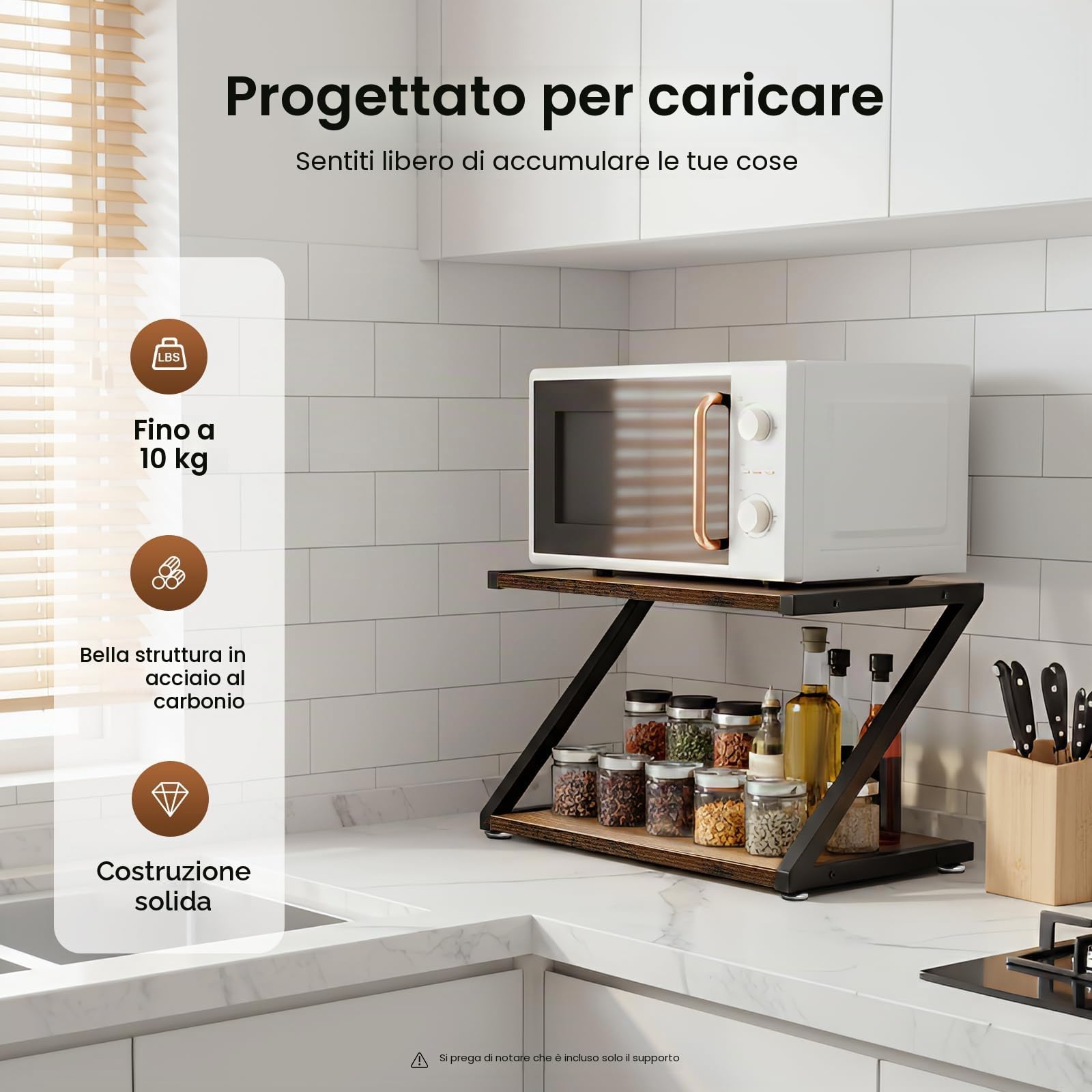 Supporto per stampante a 2 ripiani, organizer da tavolo per ufficio, scrivania, per stampanti 3D, fax, scanner, piedini regolabili, salvaspazio