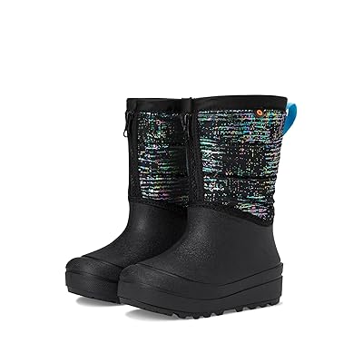 Bogs Kids Snow Shell Zip Metallic Stripes (Toddler/Little Kid/Big Kid) Kids Shoes Black