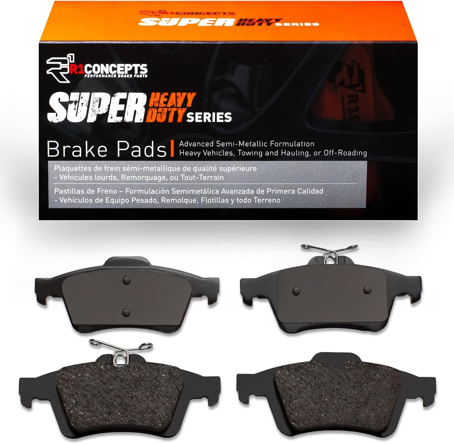 R1 Concepts Rear Super Duty Brake Pads| Automotive Replacement Brake Pads| Fits 2009-2010 Chevrolet Cobalt; 2013-2018 Ford C-Max; 2013-2016 Ford Escape; 2006-2018 Ford Focus; 2014-2022 Ford Transit