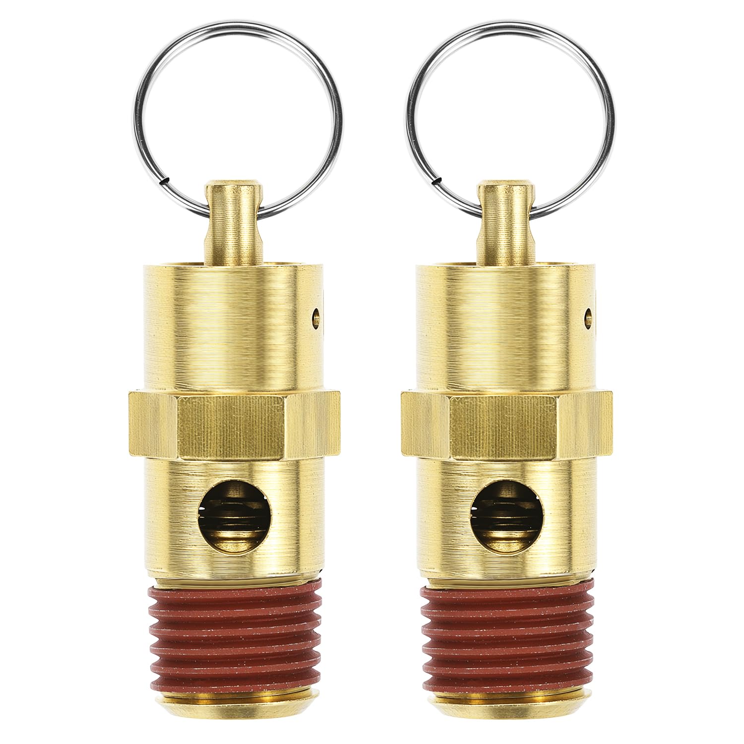 QWORK 1/4 Inch Brass Compression Valves - 4 Pack Lead-Free 180 Degree Ball Valves