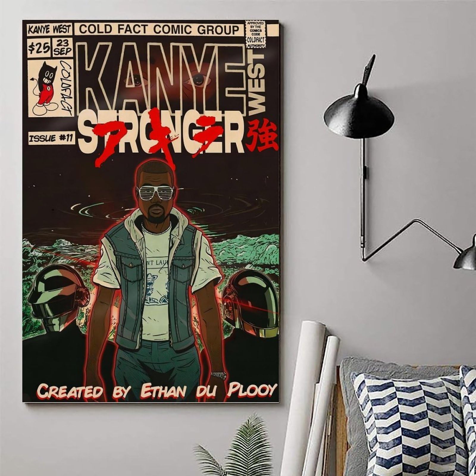 Amazon.com: Piesa Kanye West Poster Hip-hop Rap Comic Music Poster