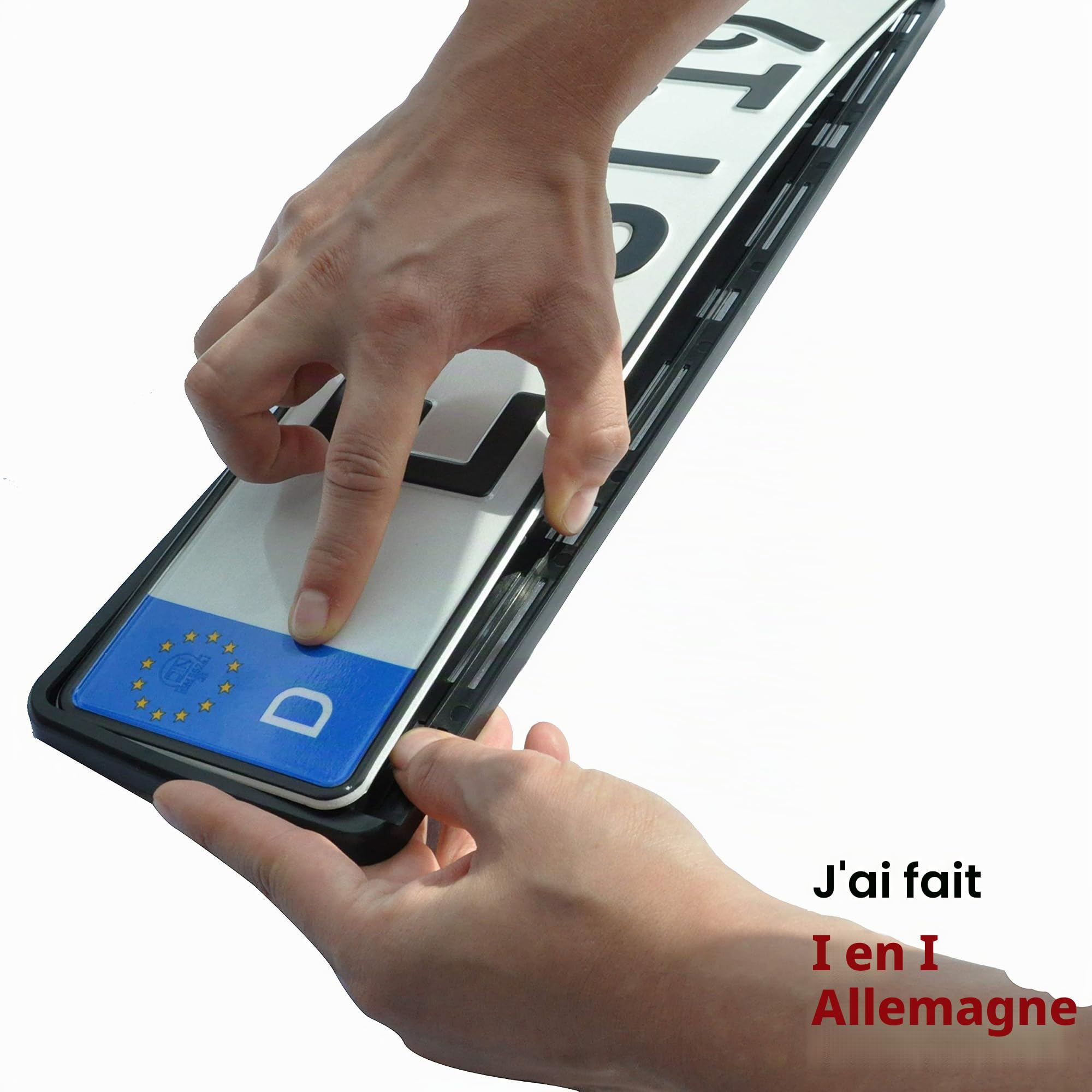 Sunmondo - Lot de 2 supports de plaque d'immatriculation pour voiture - Fabriqué en Allemagne - Noir