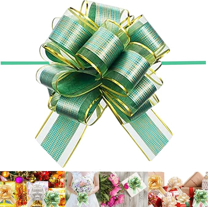 GUIFIER 10 PCS Large Pull Bow Ribbon, 6 inches Pull Flower
